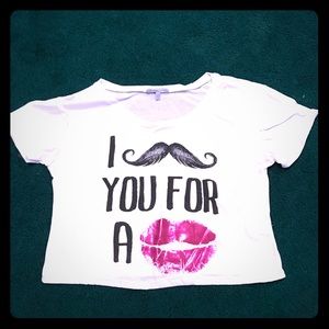 Slogan Cropped Shirt NWOT